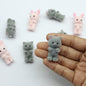 Fluffy Animal Charms - Bunny & Bear Plush Pendants
