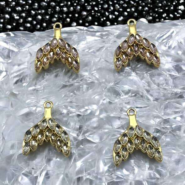 Diamond fish tail Charms