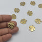 Stainless steel monstera leaf charm