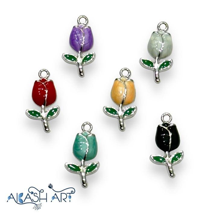 Silver Tulip Charms |Size :19mm | 6 pc