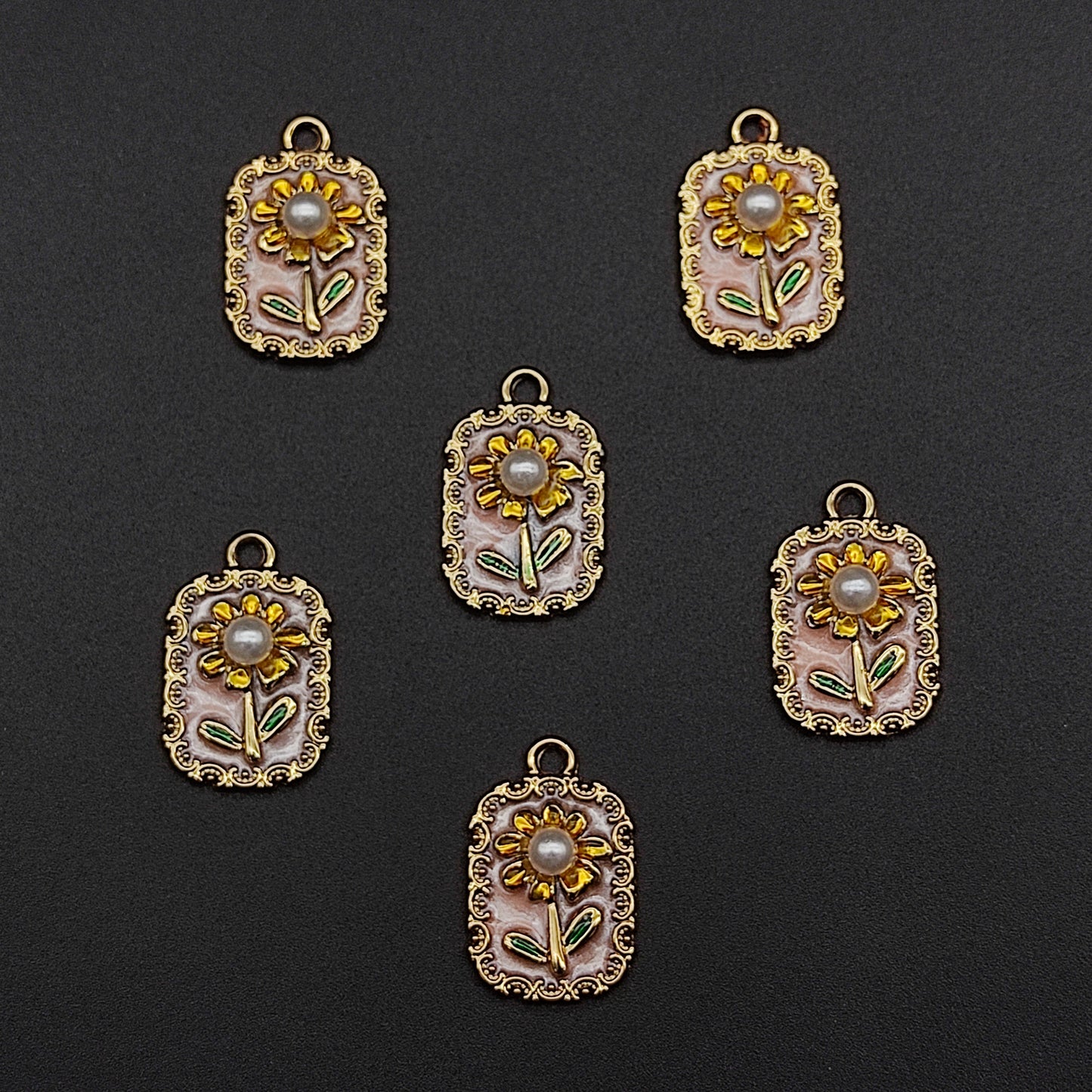 Vintage pearl Flower charms