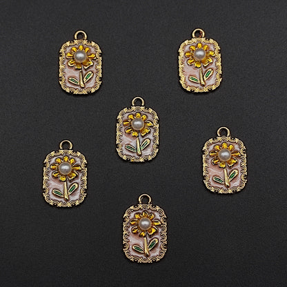 Vintage pearl Flower charms