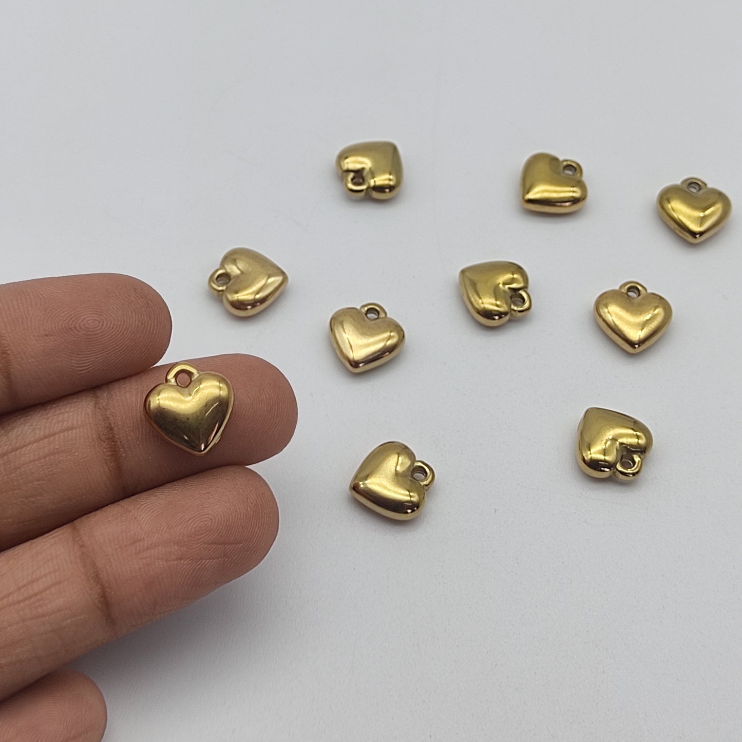 Stainless steel solid Heart charm