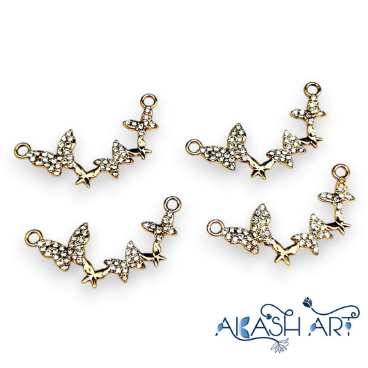 Diamond butterfly charms
