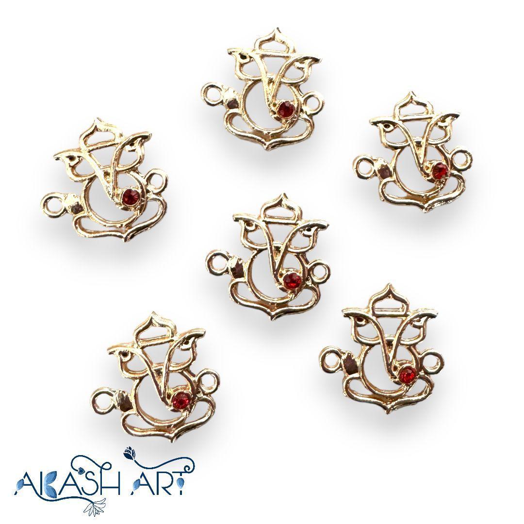 Ganpati Rakhi Charms |Size: 18mm | 6 pc