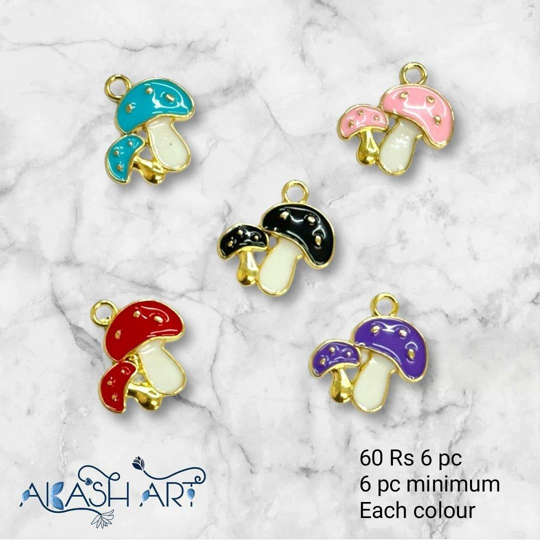 Mashroom Charms  | Size : 16mm | 6pcs