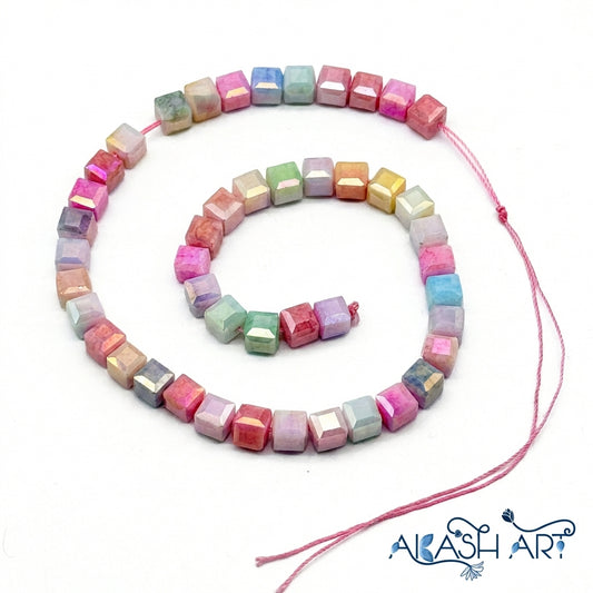multi-colour Crystal Glass Beads - 8*8mm  GB108