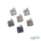 Cute Smiley Face Square Enamel Charms for Jewelry Making