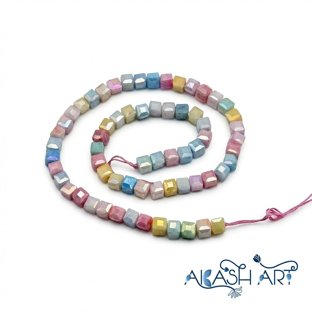 multi-colour Crystal Glass Beads - 6*6mm  GB106