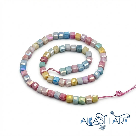 multi-colour Crystal Glass Beads - 6*6mm  GB106